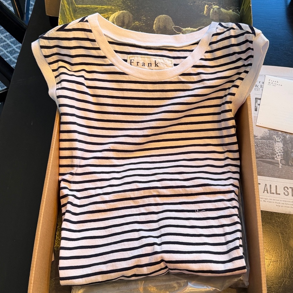 NWT Frank & Eileen Mini Cory Navy French Stripe Heritage Jersey Dress. Size S. - Picture 3 of 6